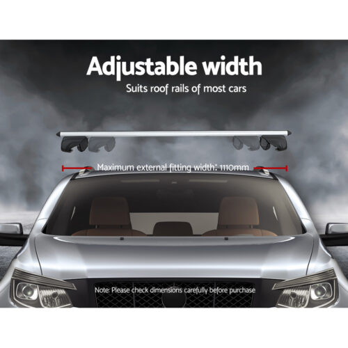 Universal Car Roof Racks Pod Aluminium Cross Bars Upgraded Holder 111cm Silver - Image 6