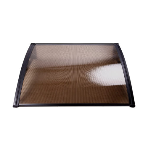 Instahut Window Door Awning Canopy 1.5mx4m Brown Sheet Black Plastic Frame - Image 4