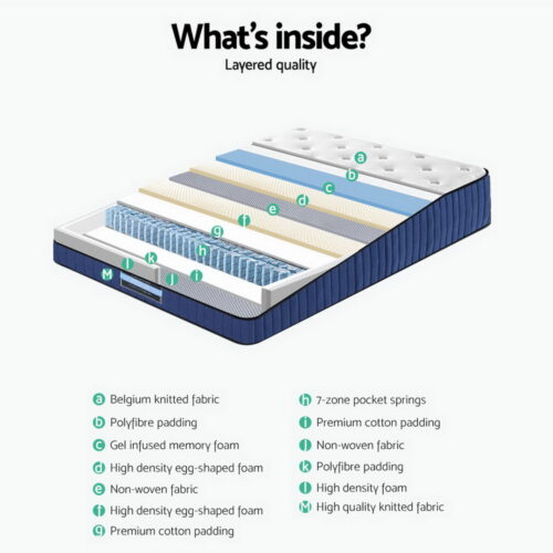 Giselle Bedding 34cm Mattress Cool Gel Memory Foam 7 Zone Double - Image 8