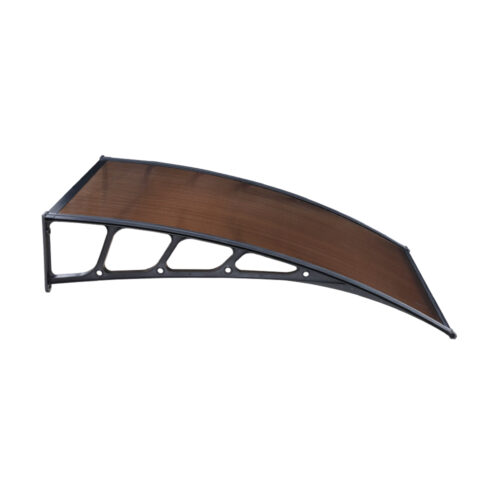 Instahut Window Door Awning Canopy 1.5mx3m Brown Sheet Black Plastic Frame - Image 5
