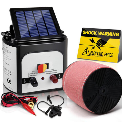Giantz Fence Energiser 8KM Solar Powered Electric 2000M Poly Tape - Image 2