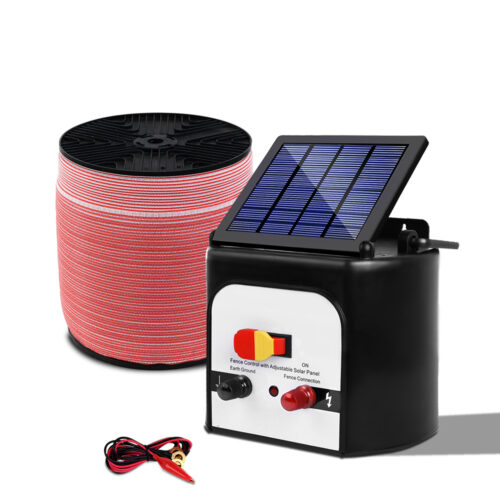 Giantz Fence Energiser 8KM Solar Powered Electric 2000M Poly Tape - Image 4