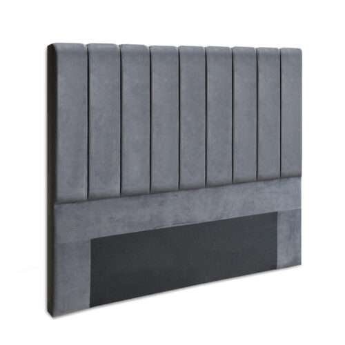 Artiss Bed Head Headboard Double Velvet - VELA Grey - Image 2