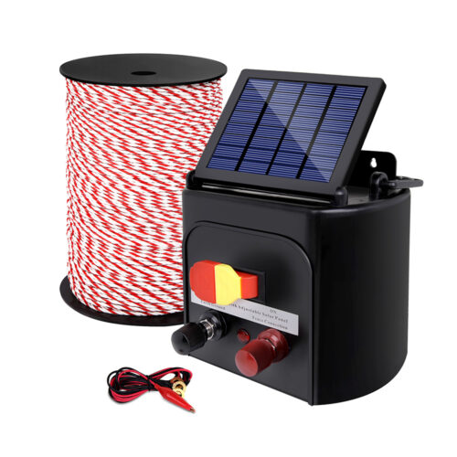 Giantz Fence Energiser 5KM Solar Powered Electric 500M Poly Rope - Image 4