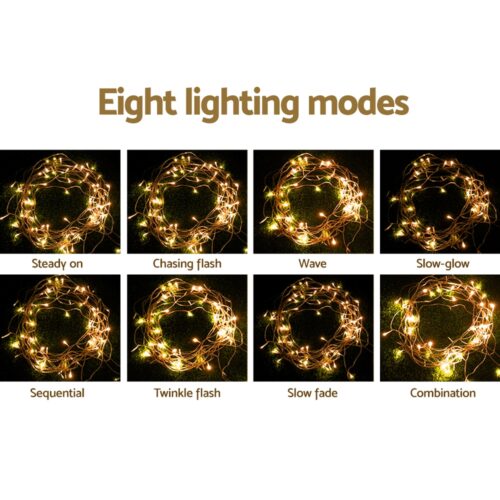 20M Christmas Lights Icicle Light 800 LED Warm White Decor Jingle Jollys - Image 5