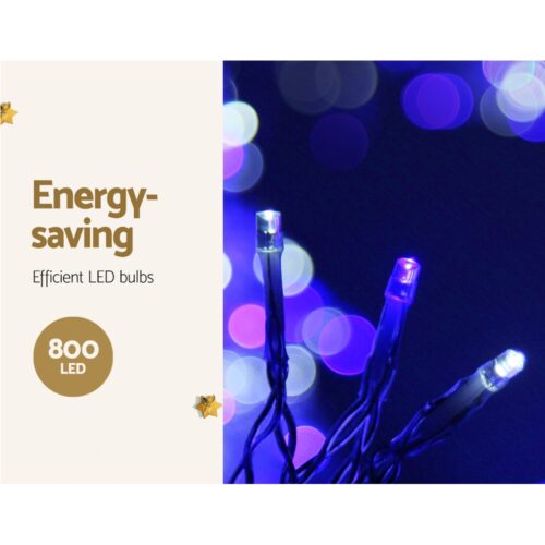 20M Christmas Lights Icicle Light 800 LED Blue White Decor Jingle Jollys - Image 4