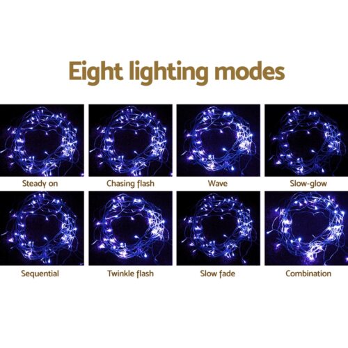 20M Christmas Lights Icicle Light 800 LED Blue White Decor Jingle Jollys - Image 5