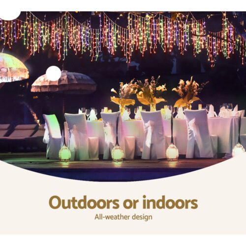 20M Christmas Lights Icicle Light 800 LED Multi-coloured Jingle Jollys - Image 8