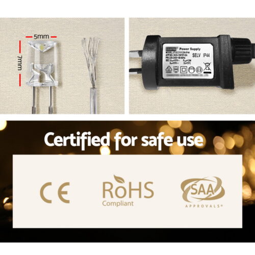 100M Christmas Lights String Fairy Light 500 LED Warm White Jingle Jollys - Image 6