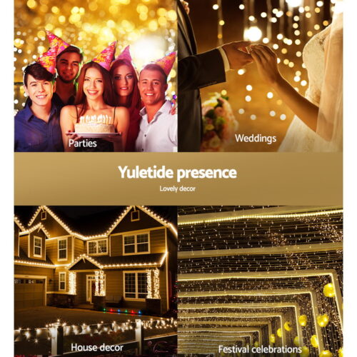 100M Christmas Lights String Fairy Light 500 LED Warm White Jingle Jollys - Image 9