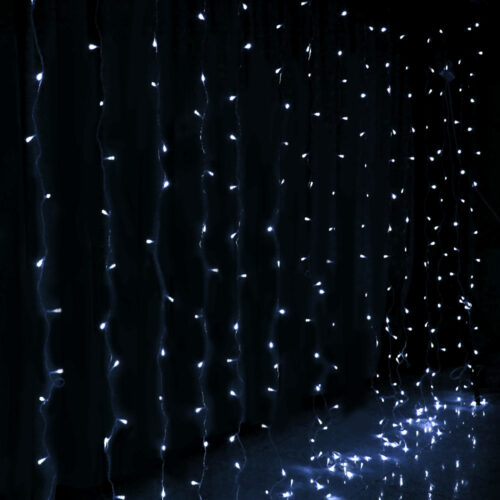 3X6M Christmas Lights Curtain Light Cool White 600 LED Jingle Jollys - Image 2