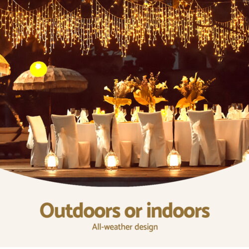 12.5M Christmas Lights Solar Icicle String Light Warm White Jingle Jollys - Image 7