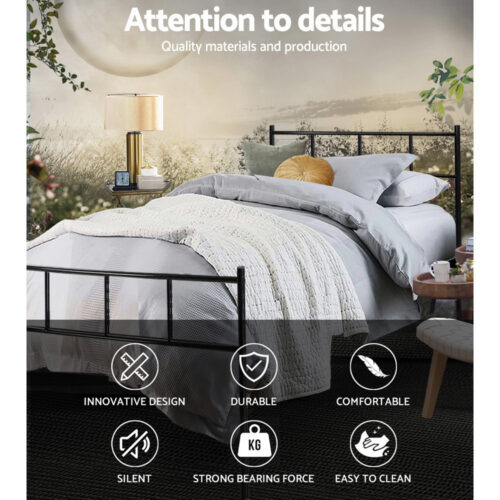 Artiss Bed Frame Single Metal Bed Frame SOL - Image 4