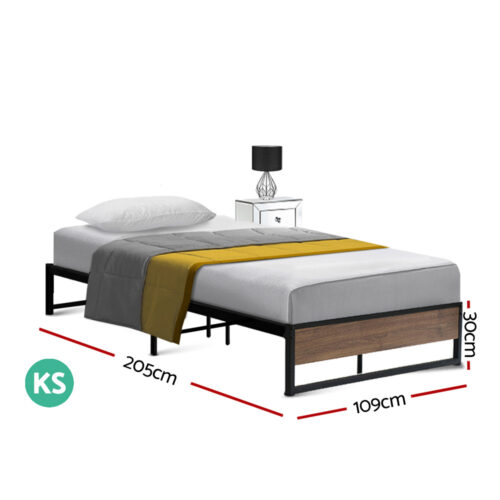 Artiss Bed Frame Metal Bed Frame Bed Base OSLO - King Single - Image 2