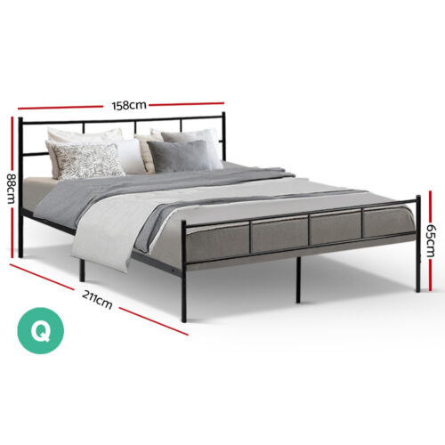 Artiss Bed Frame Queen Metal Bed Frame SOL - Image 2