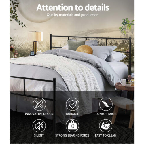 Artiss Bed Frame Queen Metal Bed Frame SOL - Image 4