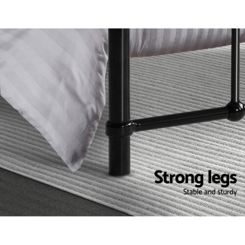 Artiss Bed Frame Metal Bed Frame LEO - Double (Black) - Image 6