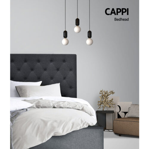 Artiss Bed Head Headboard Double Size Fabric - CAPPI Charcoal - Image 5