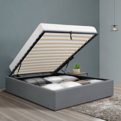Artiss Bed Frame King Single Size Gas Lift Base Grey TOKI - Image 7