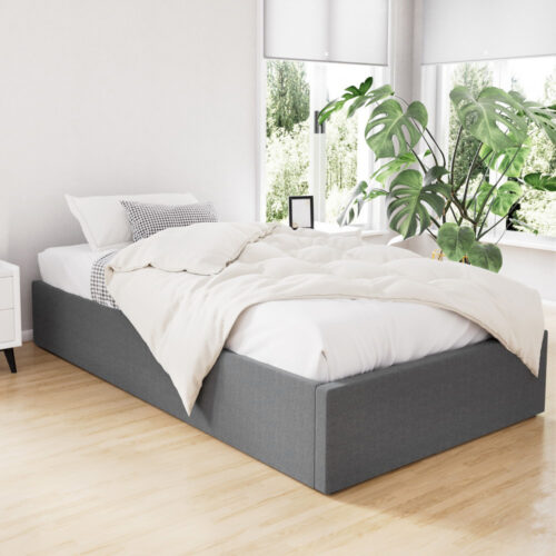 Artiss Bed Frame King Single Size Gas Lift Base Grey TOKI - Image 8