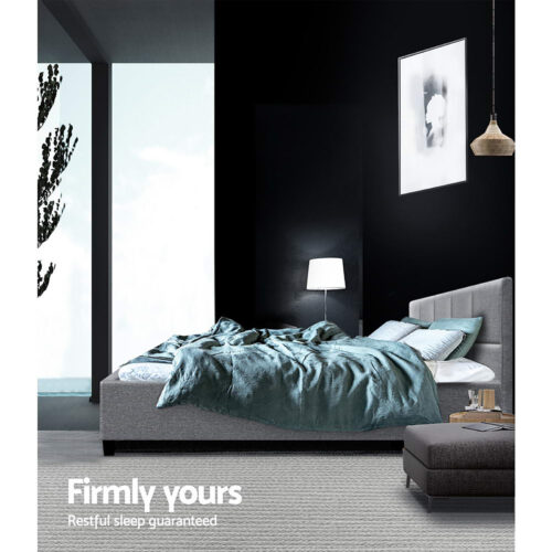 Artiss Bed Frame Queen Size Grey TINO - Image 6