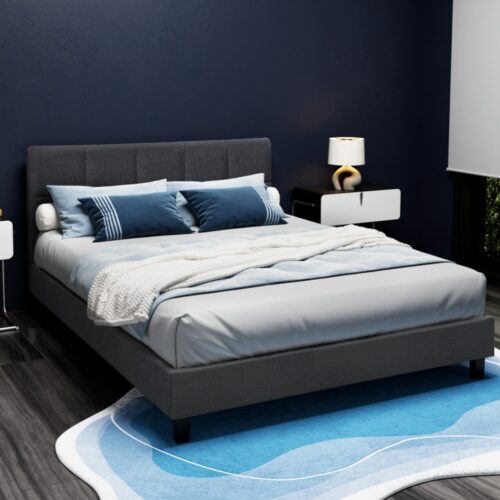 Artiss Bed Frame Queen Size Charcoal TINO - Image 2