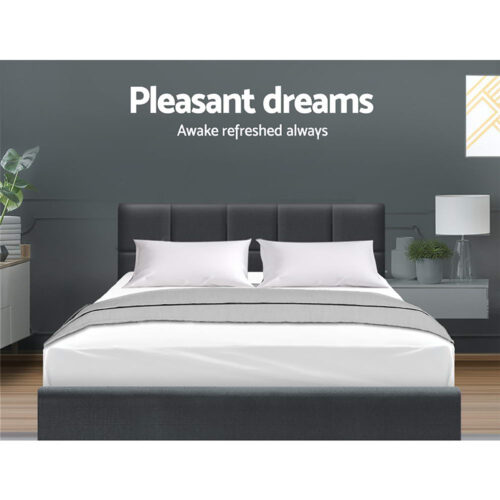 Artiss Bed Frame Queen Size Charcoal TINO - Image 5