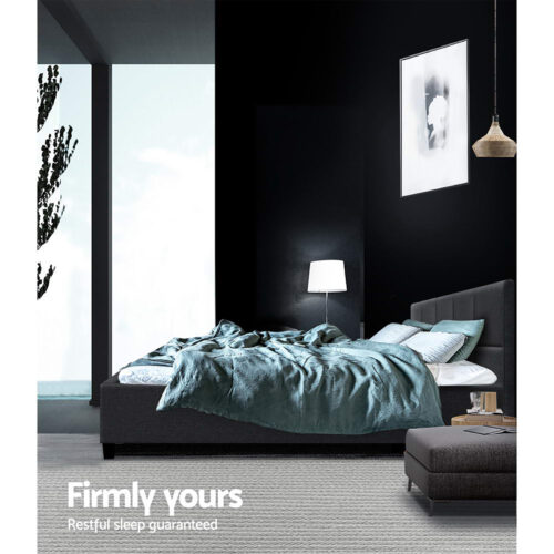 Artiss Bed Frame Queen Size Charcoal TINO - Image 6