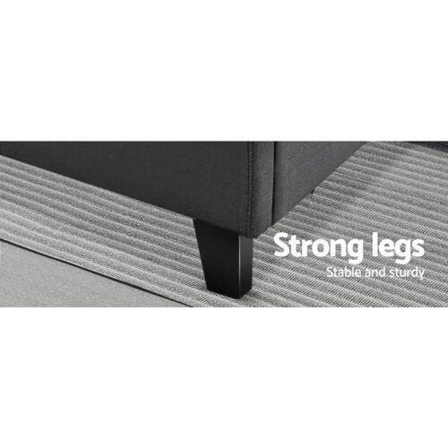 Artiss Bed Frame Queen Size Charcoal TINO - Image 7