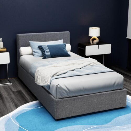 Artiss Bed Frame King Single Size Gas Lift Grey NINO - Image 2