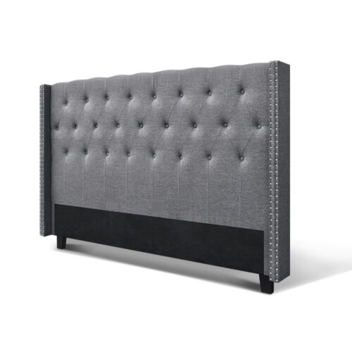 Artiss Bed Head Headboard King Size Fabric - LUCA Grey - Image 3
