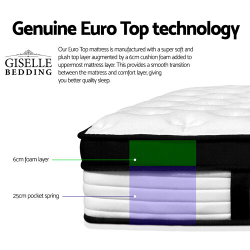 Giselle Bedding 31cm Mattress Euro Top King - Image 2