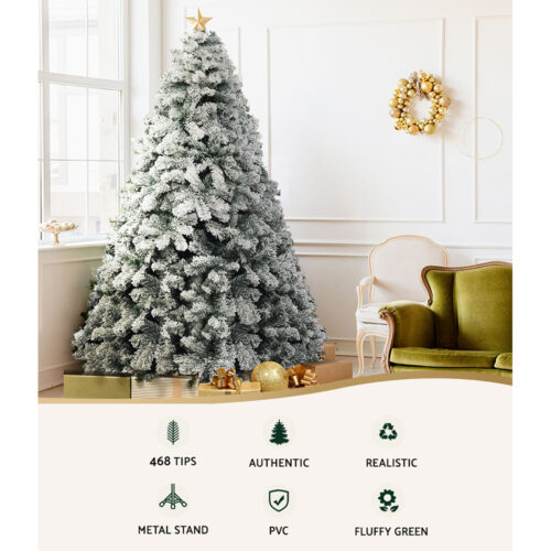 Jingle Jollys Christmas Tree 1.8m Snow Flocked Xmas Tree Decorations 468 Tips - Image 4