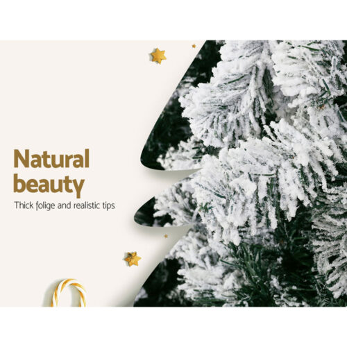 Jingle Jollys Christmas Tree 1.8m Snow Flocked Xmas Tree Decorations 468 Tips - Image 6