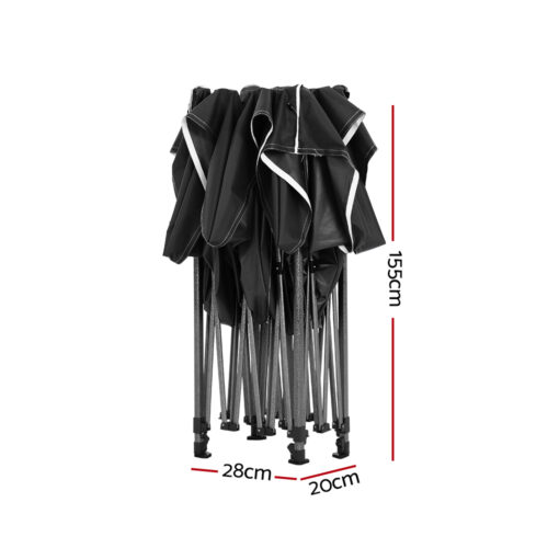 Instahut Gazebo Pop Up Marquee 3x4.5 Folding Tent 500D Wedding Camping Black - Image 3