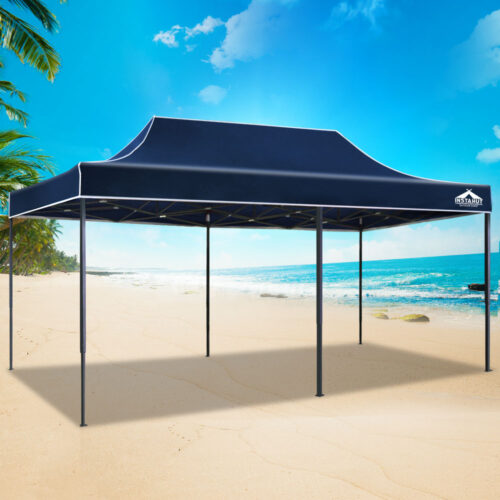 Instahut Gazebo Pop Up Marquee 3x6 Folding Tent Wedding 500D Oxford Camping Navy - Image 7