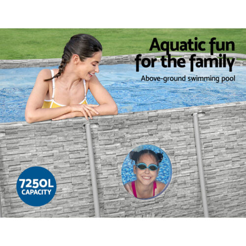 Bestway Swimming Pool 427x250x100cm Steel Frame Above Ground Pools Filter Pump Ladder 7250L - Image 4