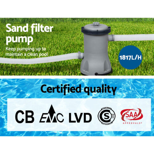 Bestway Swimming Pool 427x250x100cm Steel Frame Above Ground Pools Filter Pump Ladder 7250L - Image 6