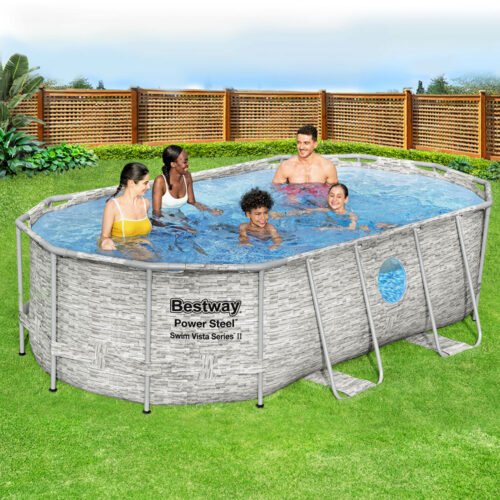 Bestway Swimming Pool 427x250x100cm Steel Frame Above Ground Pools Filter Pump Ladder 7250L - Image 7