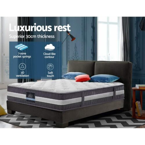 Giselle Bedding 30cm Mattress Pocket Spring King - Image 3