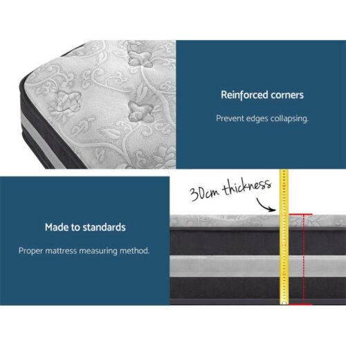 Giselle Bedding 30cm Mattress Pocket Spring King - Image 6