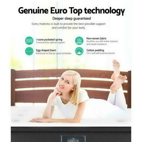 Giselle Bedding 34cm Mattress Euro Top King - Image 3