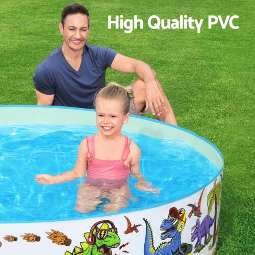 Bestway Kids Pool 183x38cm Round Above Ground Rigid Swimming Pools Dinosaur 946L - Image 4