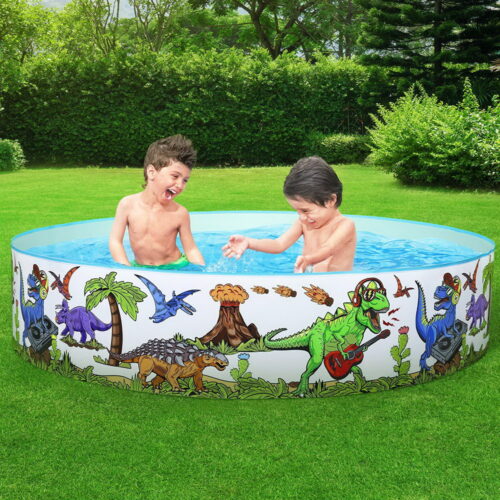 Bestway Kids Pool 183x38cm Round Above Ground Rigid Swimming Pools Dinosaur 946L - Image 6