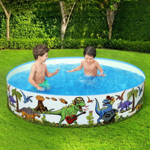 Bestway Kids Pool 183x38cm Round Above Ground Rigid Swimming Pools Dinosaur 946L - Image 7