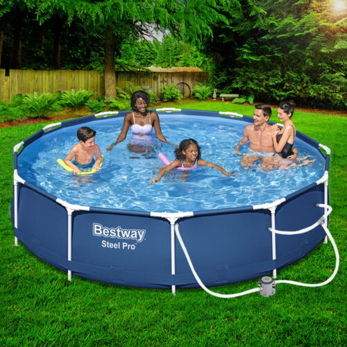 Bestway Swimming Pool 366x76cm Steel Frame Round Above Ground Pools w/ Filter Pump 6473L - Image 9