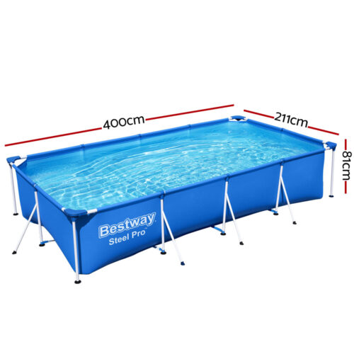 Bestway Swimming Pool 400x211x81cm Steel Frame Above Ground Pools 5700L - Image 3