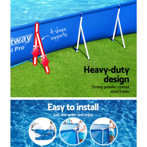 Bestway Swimming Pool 400x211x81cm Steel Frame Above Ground Pools 5700L - Image 5