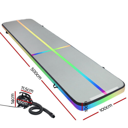 Everfit 5M Air Track Gymnastics Tumbling Exercise Mat W/ Pump Inflatable Colour - Image 3