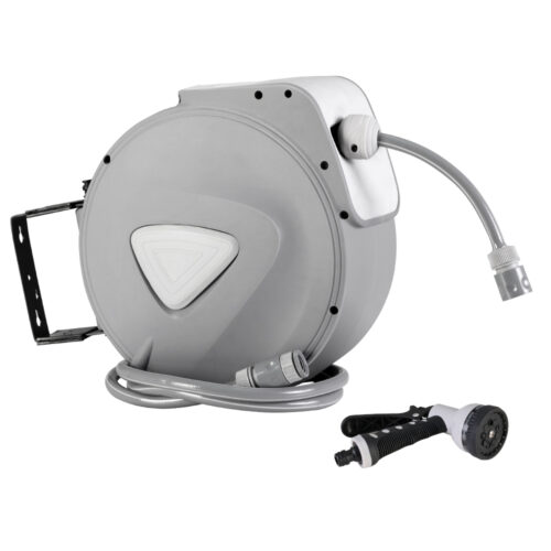 Water Hose Reel 10M Retractable Auto Rewind Garden Spray Gun - Image 2